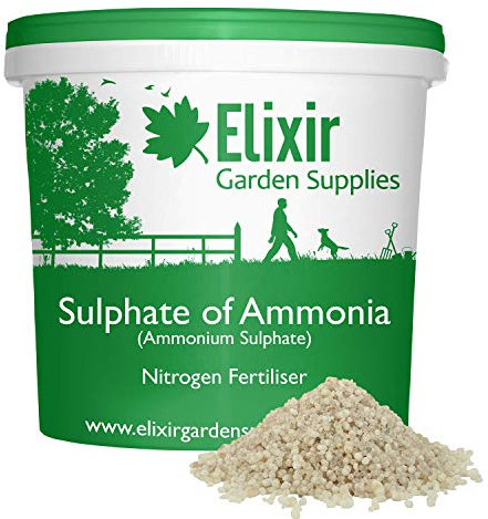 Elixir Gardens Ammonium Sulphate Fertiliser Grade 21-0-0 | Various qty available from 500g to 25kg | 4kg Supplied In a Tub | Treats 200sqm