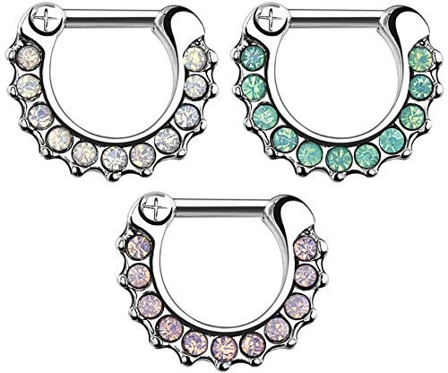 Treuheld Septum Klicker - Silber - Opalith - Rund [03.] - rosa