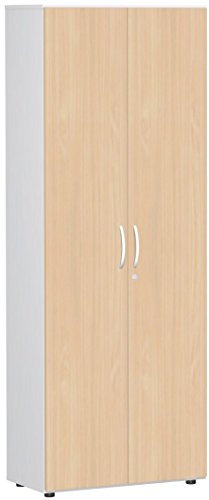 Gera Möbel Schranksystem Flex Garderobenschrank, Holzdekor, buche/weiß, 80 x 42 x 216 cm