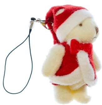 Miniblings Teddy Weihnachtsmann Handyanhänger Handyschmuck Weihnachten | Zum Kombinieren gedacht, gefertigt in Berlin, mit Plüsch