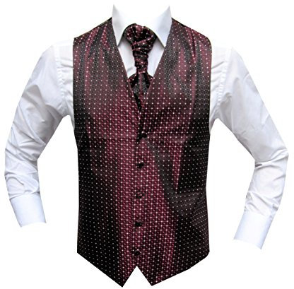 MMUGA Hochzeitswesten Set mit Plastron Paris Bordeaux 60