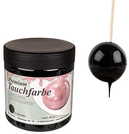 Ideen mit Herz Premium-Tauchfarbe mit Hochglanz-Porzellaneffekt | 250 ml (schwarz)