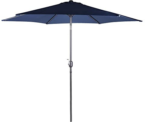 Alfresia 2.7m Garden Parasol – Large Outdoor Sun Shade with Crank Handle and Tilt, Steel Frame Patio Parasol for Garden or Outdoor Dining