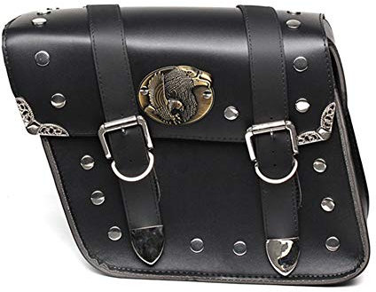 KIMISS Motorrad-Lenker-Werkzeugtasche, PU-Leder-Motorrad-Satteltaschen Sattel-Werkzeugtaschen Linke und Rechte Tasche