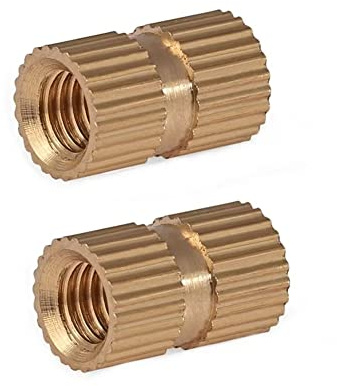 FEEIMOL Gewindeeinsatz Messing Muttern Innengewinde Rändelmuttern M4x6x6mm (40 Stück)