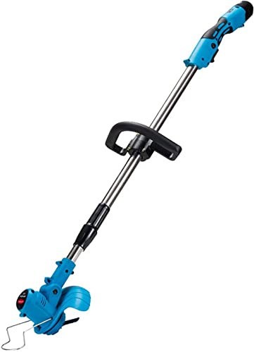 Samnuerly Tondeuse à Gazon à Batterie 12V Tondeuse à Gazon électrique avec Batterie Tondeuse à Gazon télescopique réglable en Hauteur Tondeuse à Mauvaises Herbes