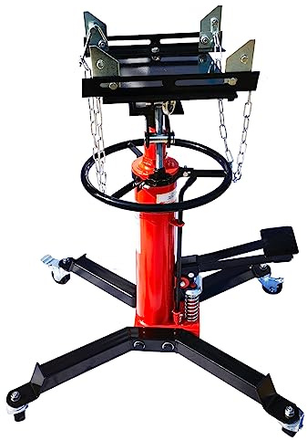Transmission Jack 1600lbs, Car Lift Hydraulic Floor Jack, 2 Stage, 360° Swivel Wheel W/Brakes, Portable Automotive Trolley Jack Stand Heavy Duty, Low Profile Jack for Truck, SUV, Offroad(Red)