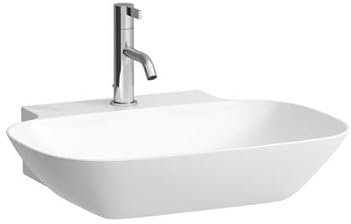 Laufen INO Lavabo sobre encimera, 1 agujero para grifo, sin rebosadero, parte inferior pulida, 560x450mm, H8163027571111, Color: blanco mate