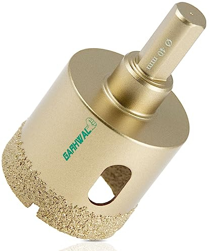 GARHWAL Vacuum Brazed Diamond Hole Saw Core Drill Bit - Ideal Hole Cutter for Tile, Ceramic, Porcelain, Brick, Stone, Glass, and Granite (Diamond Hole Saw Diameter 40mm)
