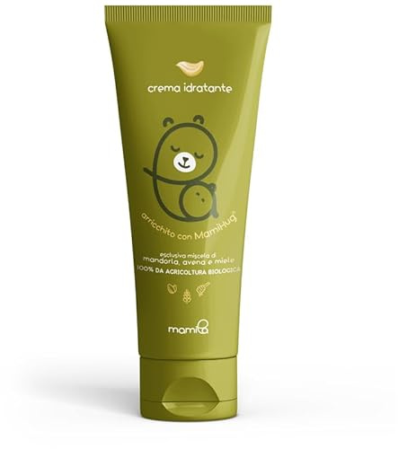 Mamila Crema Corpo Neonato e Bambini MamiHug® 100ml a Rapido Assorbimento Lozione Idratante per Pelle Sensibile e Secca Viso, Corpo e Mani Ideale sin dalla Nascita