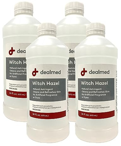 Dealmed Witch Hazel, 16 oz. | Natural Astringent Cleans and Refreshes Skin | No Artificial Fragrance or Dyes (Pack of 4)