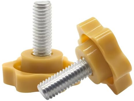 SYDARSYN Rändelschraube Sterngriffschraube Gelb Kunststoff Sternenkopf Flügelschraube M4x35mm (20 Stück)