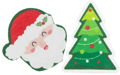 NOLITOY 2stücke Cartoon Geschirrspül-schwämme Weihnachten Küchenreinigung Kratzfreier Reinigungsschwamm Für Töpfe Und Geschirr Hochwertige Spülpads Für Täglichen Gebrauch