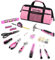 DOWELL Pinkes Werkzeugset für Damen, Mädchen, Damen, Haushaltswerkzeug-Set mit 35,6 cm Werkzeugtasche, 140 Stück