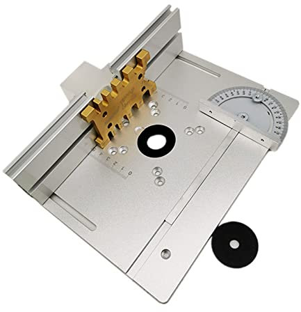 MULAIDI Mesa de aluminio para fresadora, mesa de inserción para bancos de carpintería, placa de enrutador, herramientas de madera, fresadora, fresadora, placa de mesa de aluminio