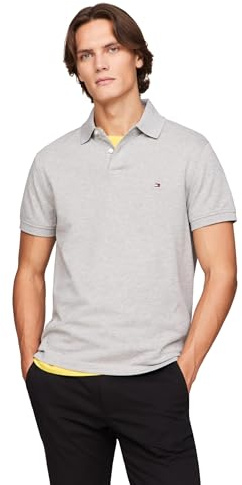 Tommy Hilfiger Men's 1985 Regular Short Sleeve Polo Light Grey Heather