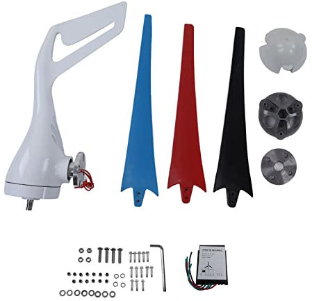 Piccolo Generatore Eolico con Generatore Eolico a 3 Pale, Mini Generatore Eolico a 3 Pale Motore Sincrono a Magneti Permanenti Trifase per la Produzione di elettricità (DC24V)