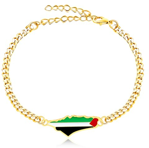Uloveido Vivaday Save Gaza Kettenarmbänder | Friedensbrief Gaza-Flagge Unterstützung für die Freiheit der Palästinenser Arabische Armbänder für Männer, Frauen | YA5031