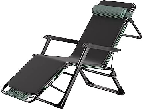 Générique Chaise Longue Pliante, Chaise Longue de Jardin inclinable Extra Large, Chaise Longue de Sauna, Chaise Pliante à Dossier Haut, Chaise Longue Pliante pour Personnes âgées avec Coussin pour Le