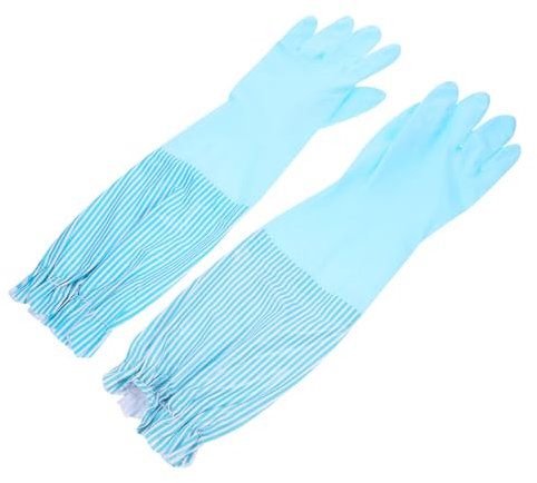 COLLBATH Dish Washing Gloves Long Cuff Kitchen Gloves Reusable Warmth for Dishwashing Comfortable Easy to Clean