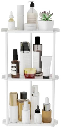 Jesginboo Organizador de encimera de baño de 3 niveles, estante esquinero organizador de tocador