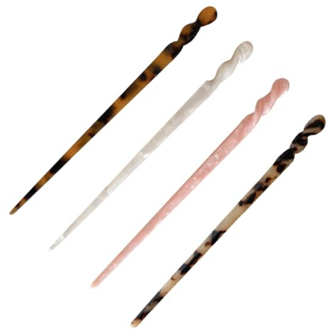 Healeved Bacchette Per Chioma Cinesi 4 Pezzi Set, Bastoncini Per Chioma Lunghi Da Donna, Fermagli Decorativi Per Chignon, Accessori Per Feste, Cosplay e Acconciature Vintage