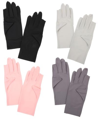 MUSISALY 4pairs Nail UV Gloves for Manicure Sun Protection Gloves Lightweight Breathable for Salon Use