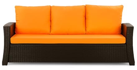 Setgarden® Bankauflage - Outdoor sitzkissen für Gartenbank für polyrattan- Polster Auflage Outdoor - Bankpolster Auflage für Hollywoodschaukel Rattan Sitzbank (Orange, 140x60x50cm)