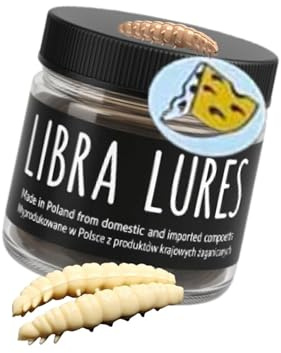 Libra Lures Larva Multi 25mm | Forellenköder Supersoft | Inhalt: 25 Stück (5x5)| Aroma: Käse | Farbe: 005 / Cheese