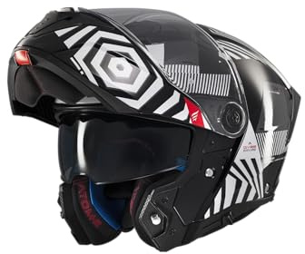 MT Helmets Atom 2 SV, Casco moto Modular Flip-Up, Visor Solar Retráctil, Interior Lavable, Preparado Intercomunicador UCS, Bloqueo frontal, Visor con posición Ventilación, Homologado ECE 22.06 & DOT
