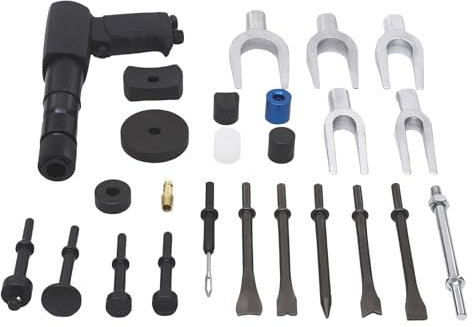 Set di martelli ad aria compressa con set di scalpelli, potente strumento pneumatico per martello per lavori di carrozzeria, demolizione, lavorazione dei metalli, design ergonomico con valigetta per