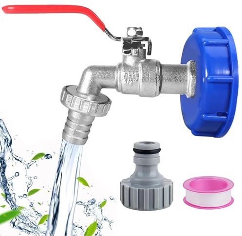 Raheem 3/4 S60X6 IBC Tank Fittings | Brass 3/4 S60X6, IBC Hose Adapter, Leakproof Gasket, for Water Butts & IBC Taps, Hand-tight Fit