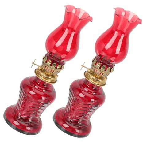 Holibanna 2stücke Petroleumlampe Handbemalt Vintage Innen Außen Öllampen Petroleumlampenlaterne Glasöllampe Öllampenöl Laternenöl Vintage-petroleumlampe Petroleumlampenstrümpfe