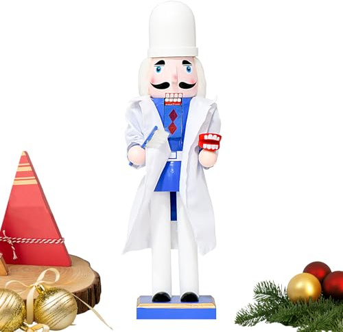Lpoppcx Estatua Decorativa De Cascanueces,Figura De Madera Cascanueces Navideño - s Escénicos Tradicionales Realistas para Escritorio Chimenea Mesa Comedor