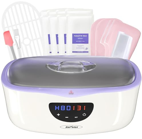 Sunvivi Upgraded Paraffin Wax Machine for Hand and Feet, 4000ml Large Capacity Paraffin Wax Warmer, 20-Min Fast Heating with Temp Control, Paraffin Bath with 8 Pack Refills for Smooth & Soft Skin