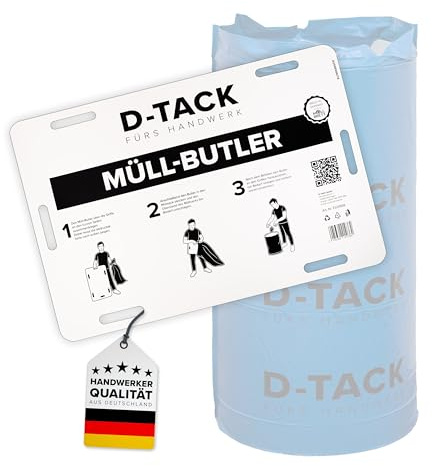 D-TACK Müll-Butler für 120–240l Müllsäcke | Stabiler Sackhalter zum Aufstellen & Befüllen | 110 x 75 cm | Für Baustelle, Renovierung, Gartenfeste, Festivals & Werkstatt | Wiederverwendbar & recyclebar