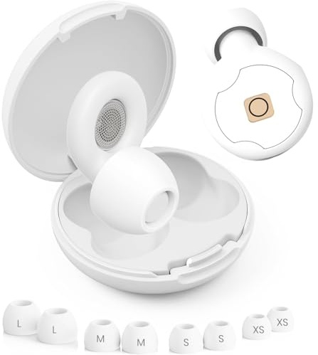 Tappi Orecchie Dormire, Tappi per Orecchie Antirumore da 45dB, Riutilizzabili super confortevoli per la riduzione del rumore pensati Ottimi per Dormire, Concentrarsi, Concerti (Bianco)