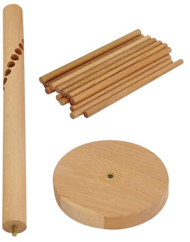 Toyvian Séchoir à Pâtes en Bois Naturel, Support Suspendu pour Pâtes Fraîches et Spaghetti, Étendoir Robuste pour Séchage Rapide Cuisine Domestique et Professionnelle, Cintre à Nouilles