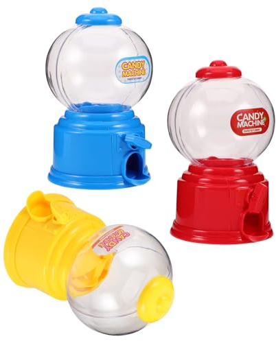 BAZEITFLOW Mini Macchina per Caramelle da Tavolo 3 Pezzi Colorata, Distributore di Dolciumi, Accessorio Salvaspazio per Feste e Bomboniere Divertenti