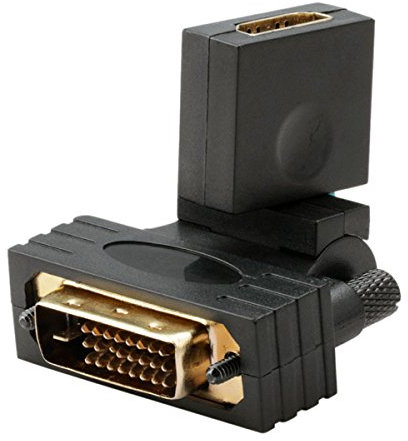 Chenyang 1080P DVI maschio a HDMI femmina adattatore girevole a 360 gradi per HDTV scheda video rotante