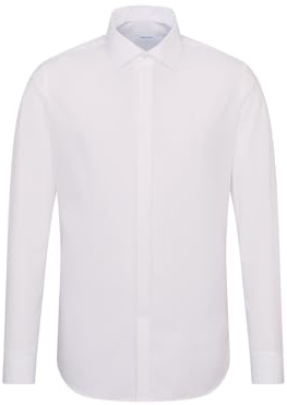 Seidensticker Herren Business Hemd - Shaped Fit - Bügelfrei - Kent-Kragen - Langarm - Umschlagmanschette - 100% Baumwolle Weiß (Weiß 1) 40