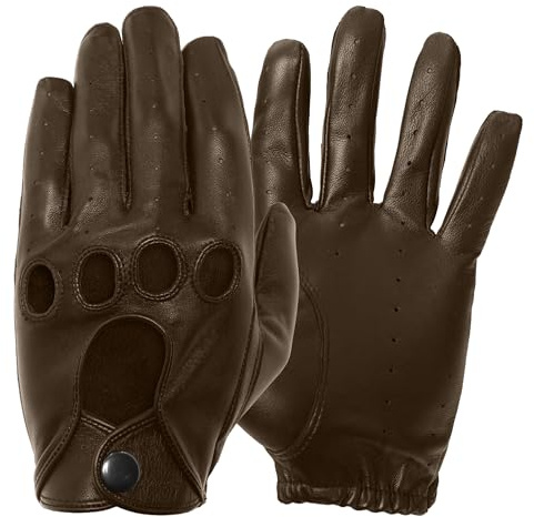 Pratt and Hart Silverstone ungefütterte Schafslederhandschuhe, Braun, Medium