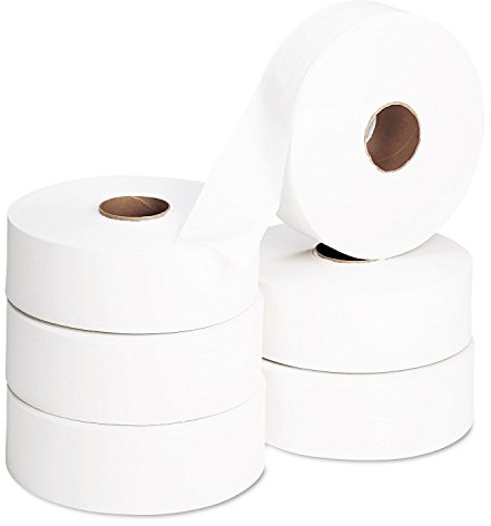 Pack of 6 x 2ply Jumbo Toilet Rolls - Standard Core - 300 metres