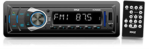 Bluetooth Car Stereo Headunit Receiver - in-Dash Single DIN Stereo Bluetooth Head Unit Receiver System w/Hands-Free Calling, AM/FM Radio, LCD, MP3/USB/SD AUX RCA - Car Bus Truck RV - Pyle PLTR25UB