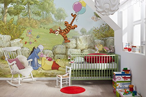 Komar Disney Winnie Ballooning | 368 x 254 cm | Tapete, Wand, Dekoration, Hundertmorgenwald, Pooh der Bär, Tigger, Esel | 8-460 Papier Fototapete, Paper, 368 x 254, 9