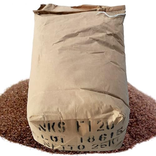 Corindone Rossobruno Abrasivo 25Kg 36 Mesh - Sabbia per sabbiatrice, Durezza 9 Mohs, Riutilizzabile 7-9 Volte, per Sabbiatrice, Metalli, Legno, Gioielli - LordsWorld