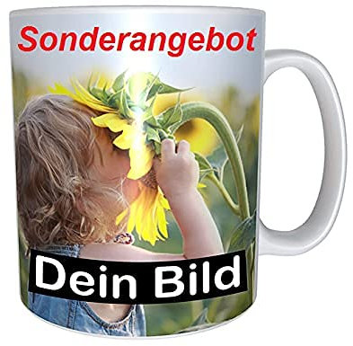 online-hut® Porzellan Tasse zum selber individuell Gestalten/Personalisierbar mit eigenem Foto, Text und Schrift/Fototasse/Werbetasse/zum bedrucken/Motivtasse/Firmentasse/mit Logo