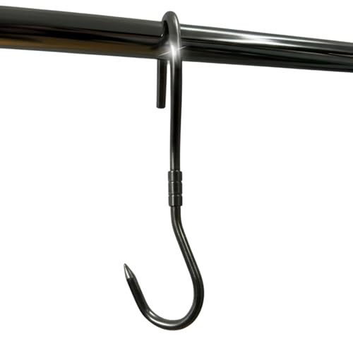 TronicXL PROFI S-Haken - 1 Stück 260x10mm Drehhaken Edelstahl Dreh Haken Wildhaken Zerwirk-haken Swivel Hook Fleischhaken drehbar zum Aufhängen von Wild Fisch Würste Parma Schinken Wildschwein