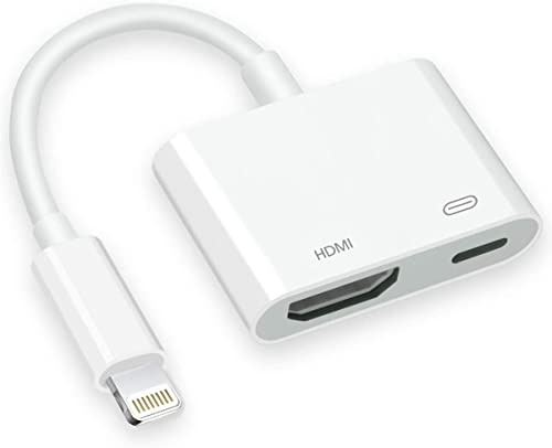Digitaler AV-HDMI-Adapter, HDMI-Dongle kompatibel mit iPhone 14 13 12 11 XS Max XS XR X 8 7 6 5, iPad zu HD-TV/Monitor/Projektor