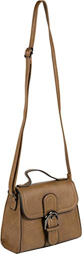 styleBREAKER Damen Umhängetasche Minibag mit Deko Schnalle, verstellbarer Tragegurt, Einfarbige Handtasche 02012357